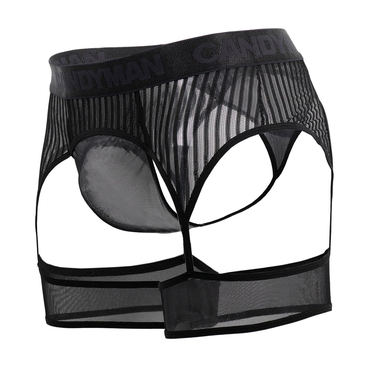 Tanga con tiras y lazo a rayas CandyMan 99403 Color negro