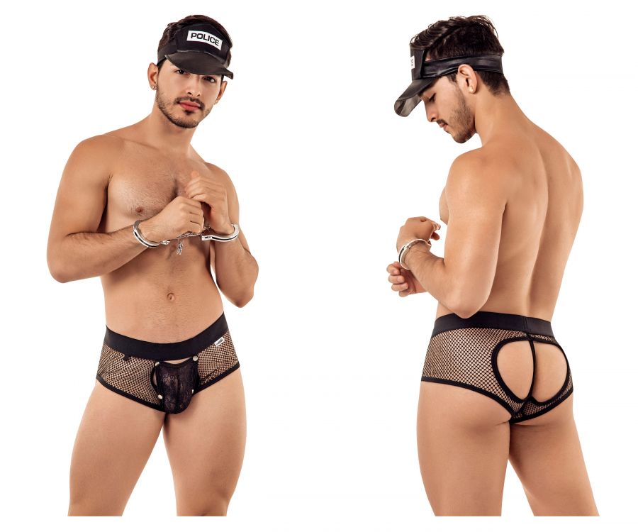 CandyMan 99414 Disfraz de policía para hombre, calzoncillos, color negro