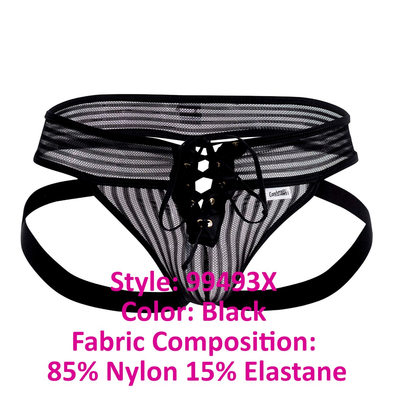 CandyMan 99493X G-String Jockstrap Color Black