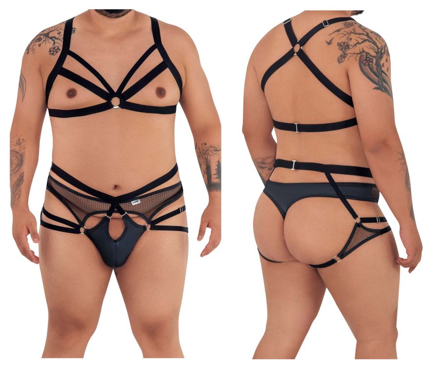 Conjunto arnés-tangas CandyMan 99546X Color negro