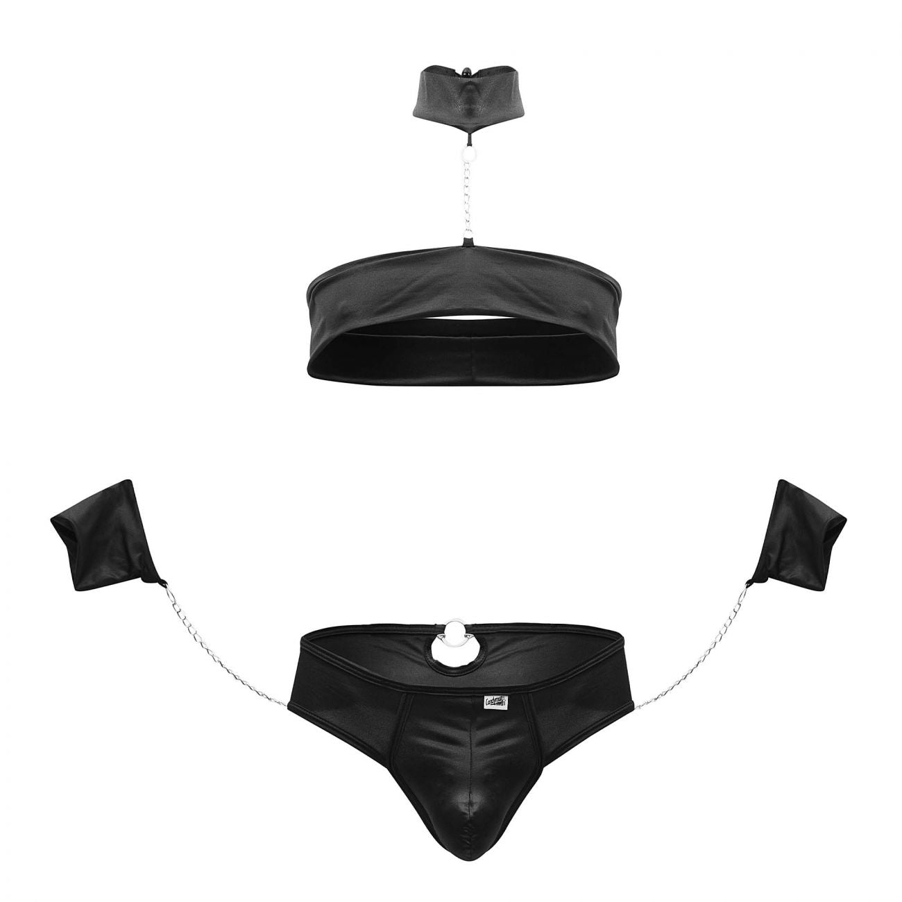 Conjunto arnés-tangas CandyMan 99592 Color Negro