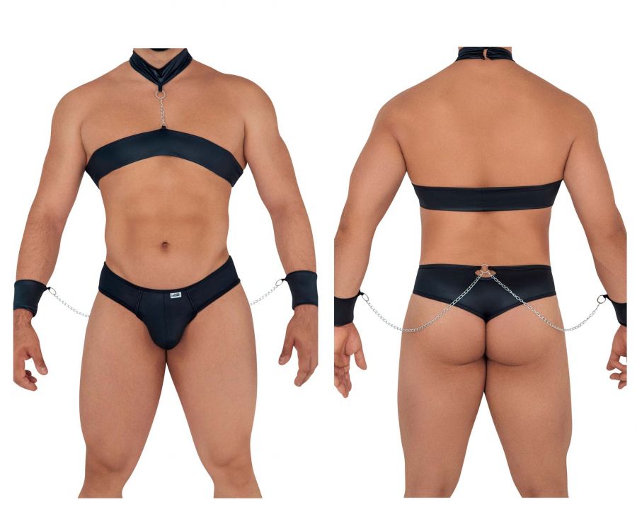 Conjunto arnés-tangas CandyMan 99592 Color Negro