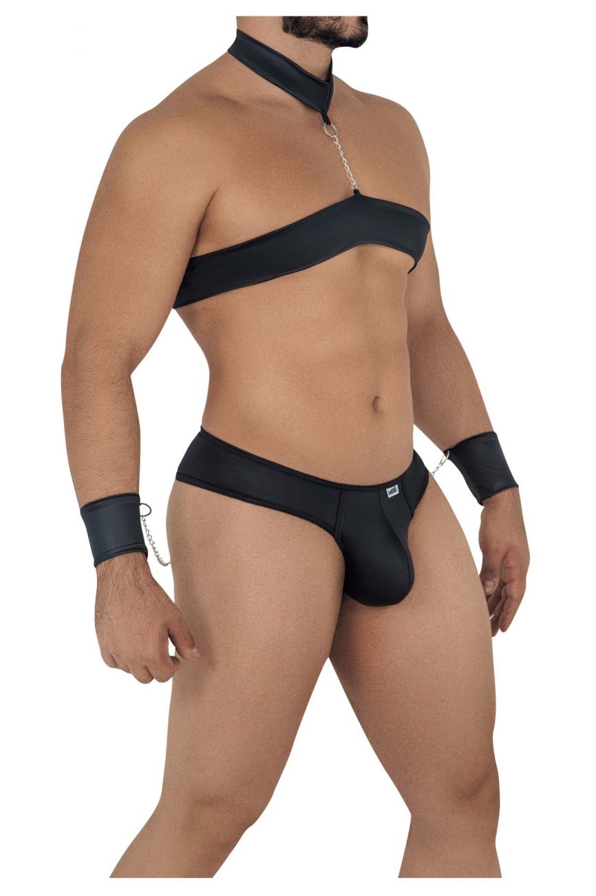 Conjunto arnés-tangas CandyMan 99592 Color Negro