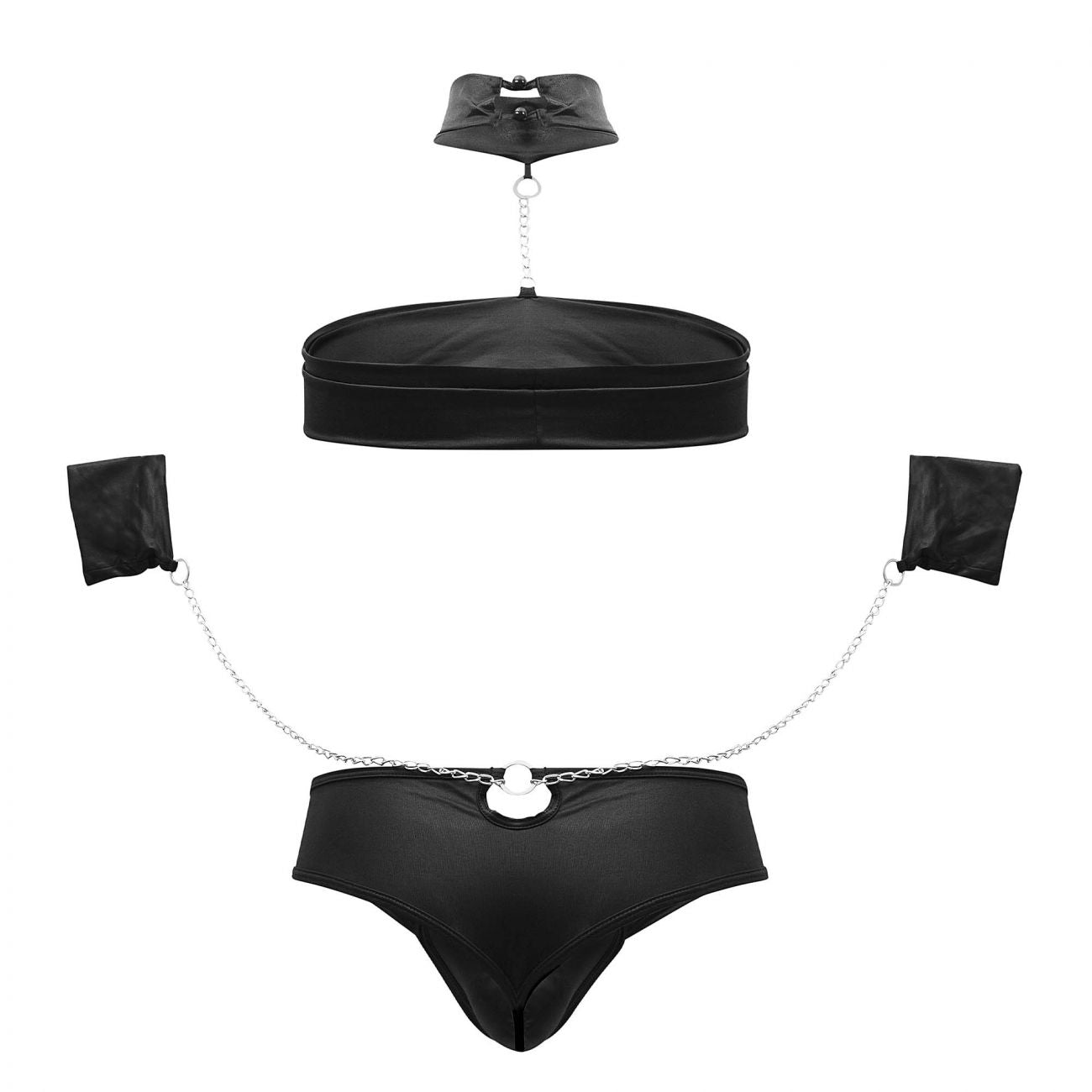 Conjunto arnés-tangas CandyMan 99592 Color Negro