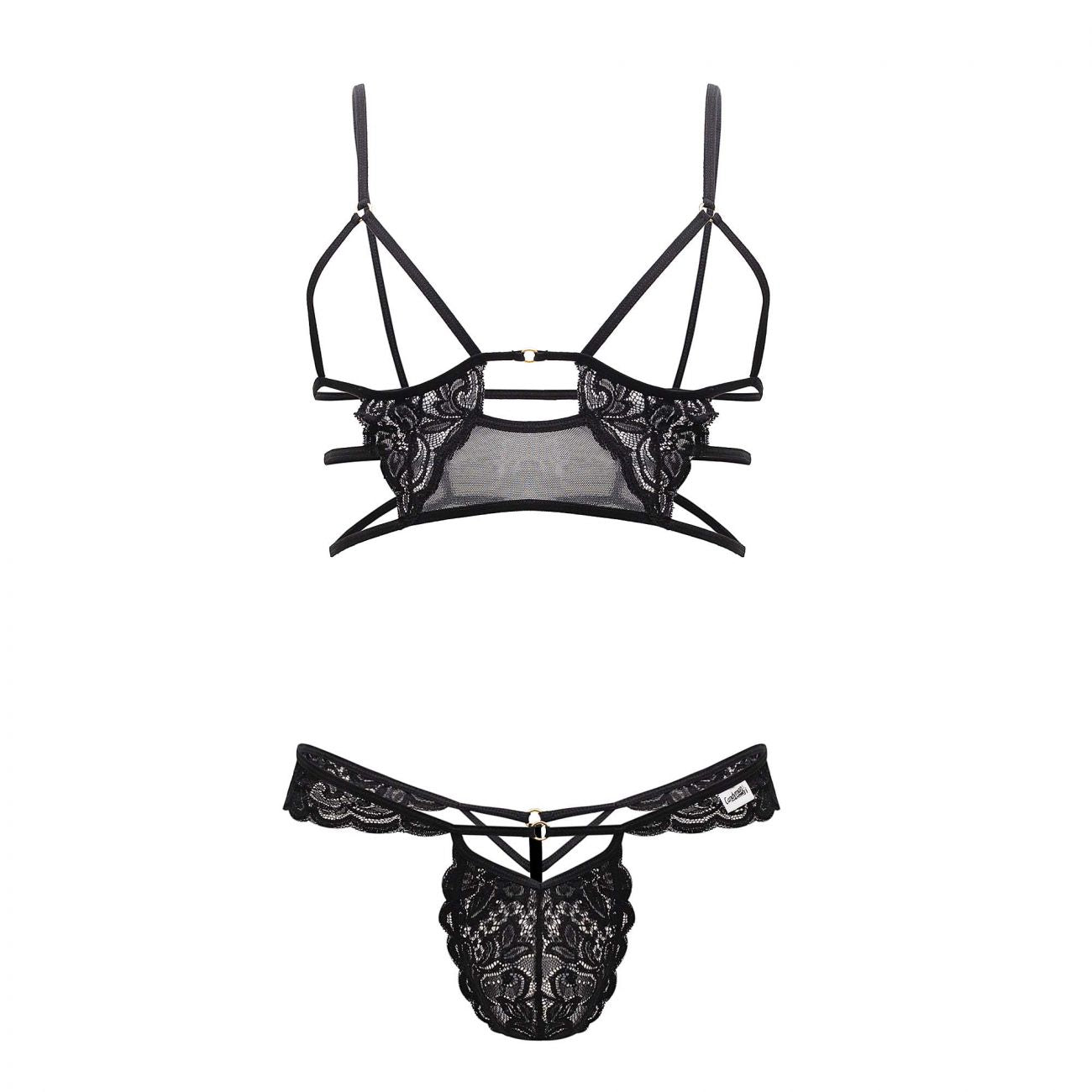 CandyMan 99604 Harness-Thongs Outfit Color Black