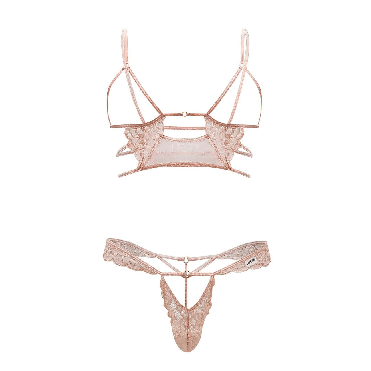 Conjunto arnés-tangas CandyMan 99604 color rosa