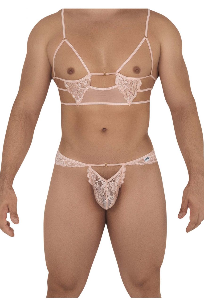 Conjunto arnés-tangas CandyMan 99604 color rosa
