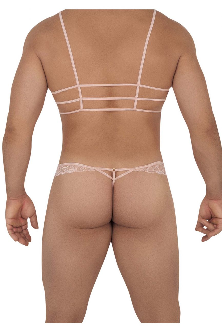 Conjunto arnés-tangas CandyMan 99604 color rosa