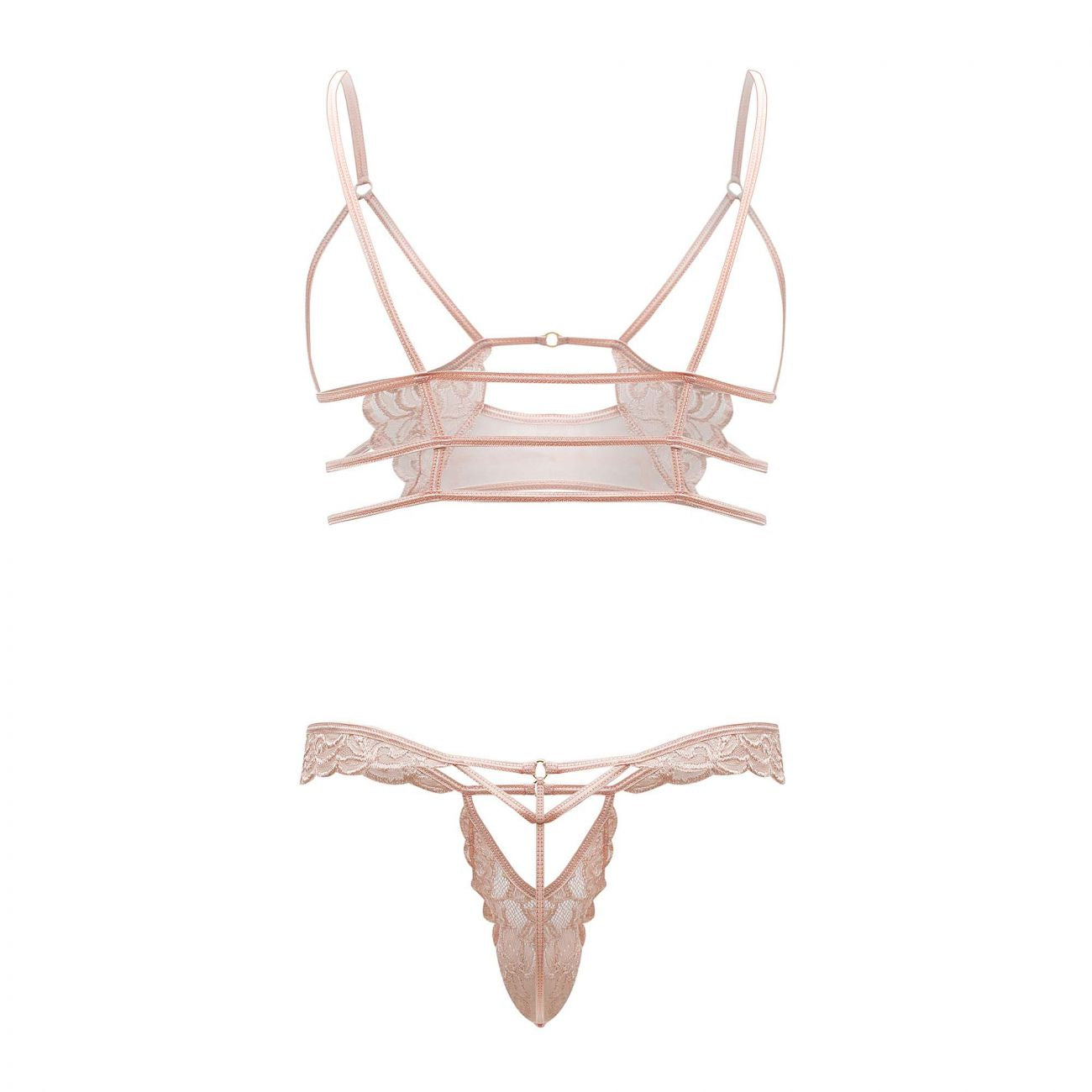 Conjunto arnés-tangas CandyMan 99604 color rosa