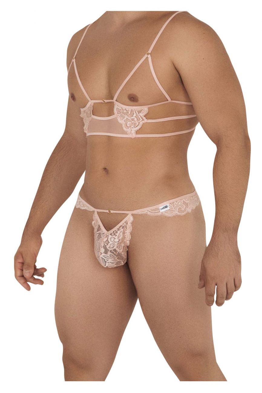 Conjunto arnés-tangas CandyMan 99604 color rosa