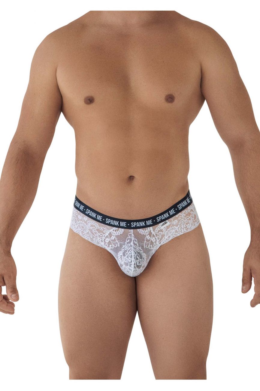 CandyMan 99615 Spank Me Spitzenslip, Farbe Weiß