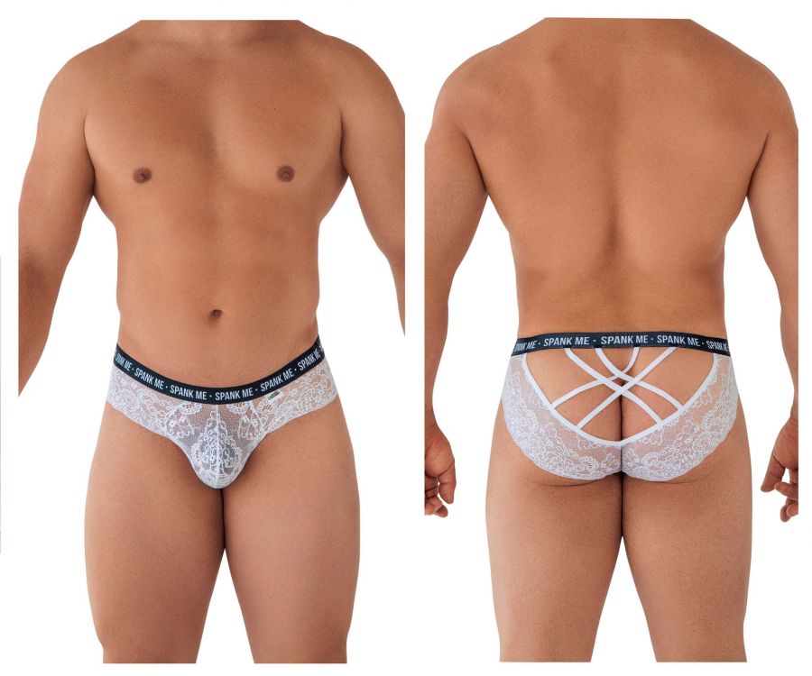 CandyMan 99615 Spank Me Spitzenslip, Farbe Weiß