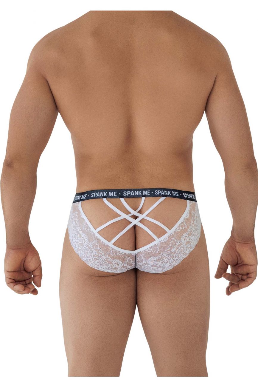 CandyMan 99615 Spank Me Spitzenslip, Farbe Weiß