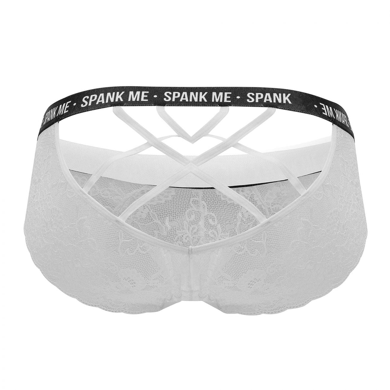 CandyMan 99615 Spank Me Spitzenslip, Farbe Weiß