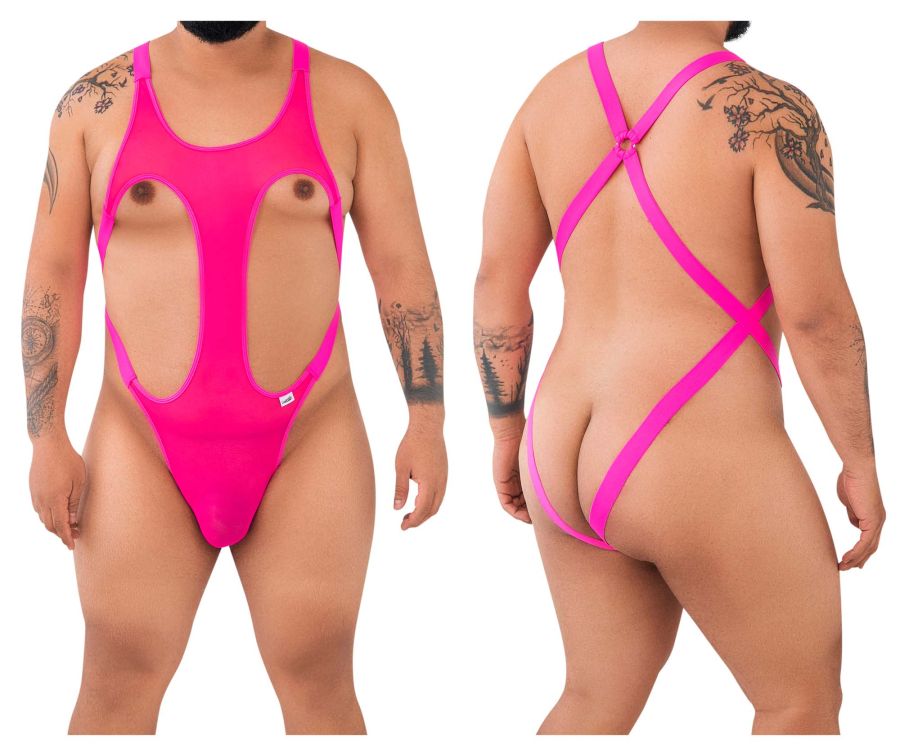 CandyMan 99643X Mesh-Bodysuit, Farbe Hot Pink