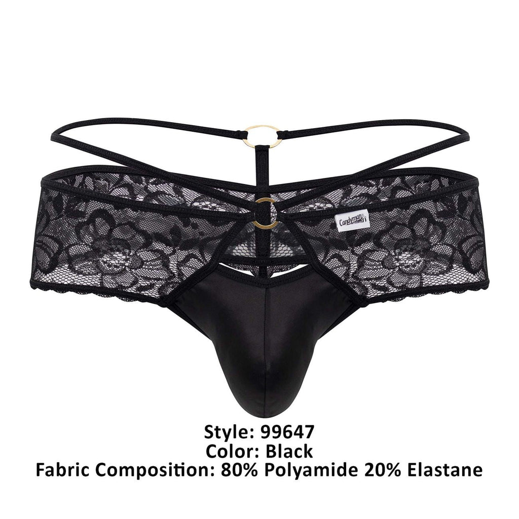 CandyMan 99647 Spitzenstrings Farbe Schwarz