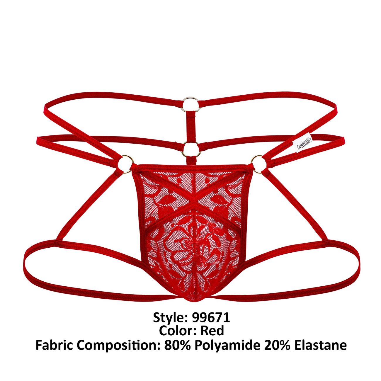 CandyMan 99671 Jockstrap aus Spitze, Farbe Rot