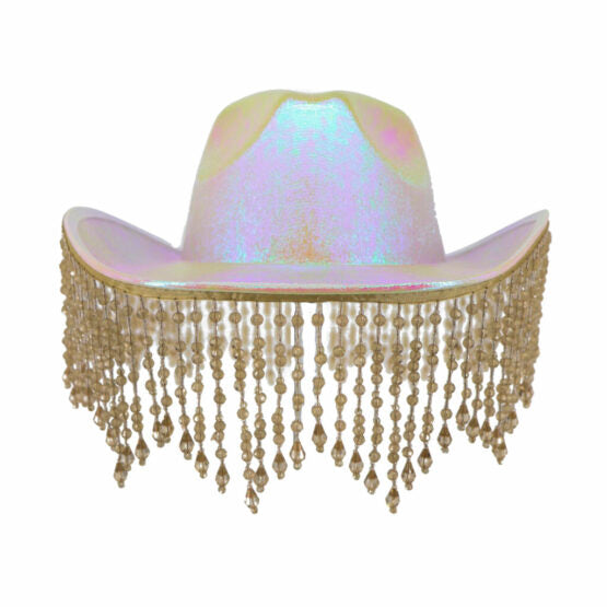 COWBOY HAT W/ BEAD FRINGE (Online Only) - DealByEthan.gay