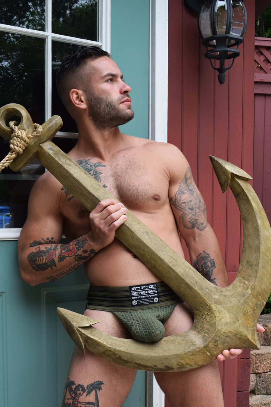 CUMDUMP JOCK - ARMY GREEN - DealByEthan.gay