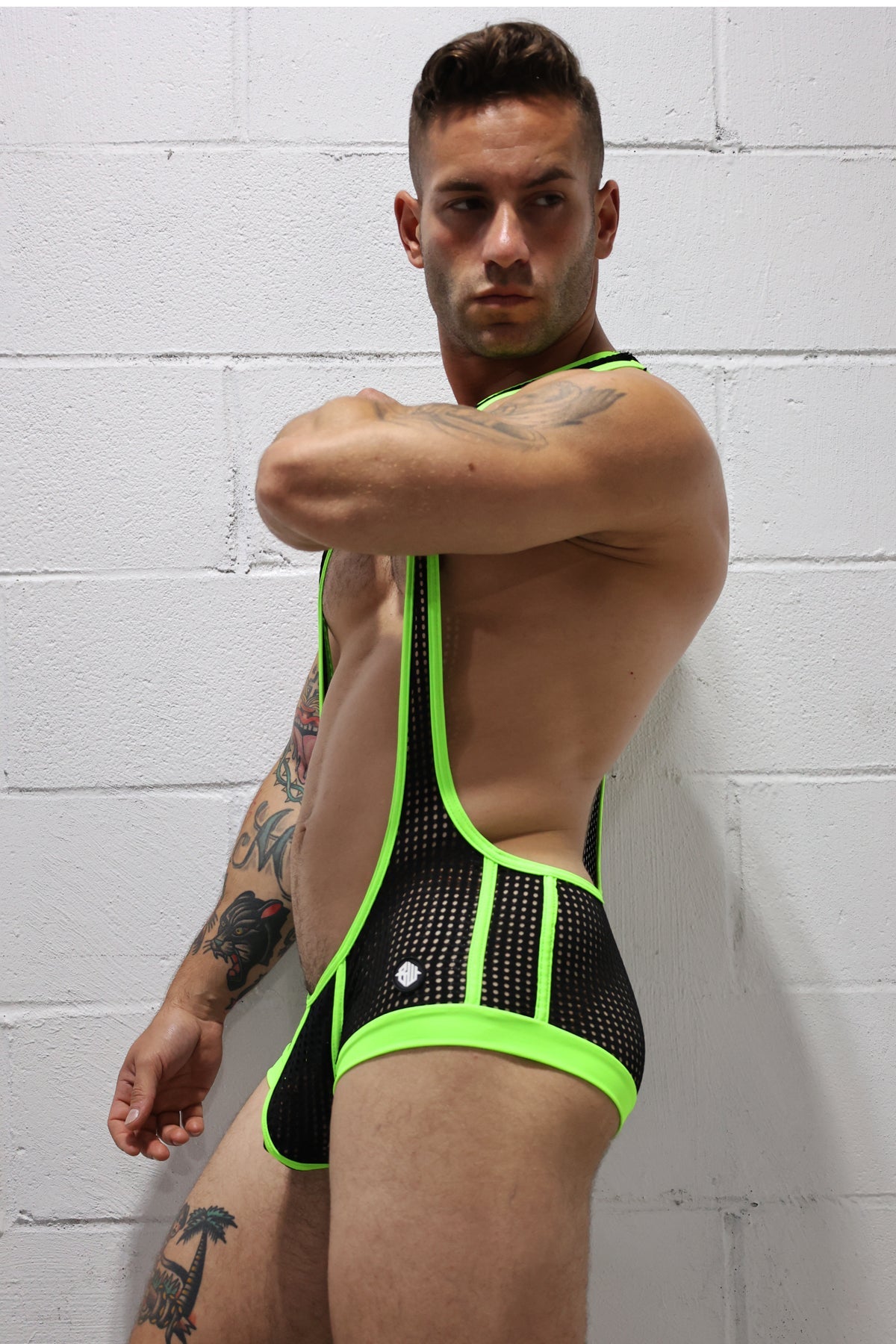 DIRTY BOY SINGLET  - NEON GREEN - DealByEthan.gay