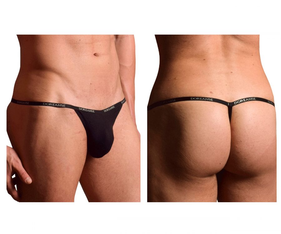 Doreanse 1330-BLK Ribbed Modal T-thong Color Black - DealByEthan.gay loves Doreanse