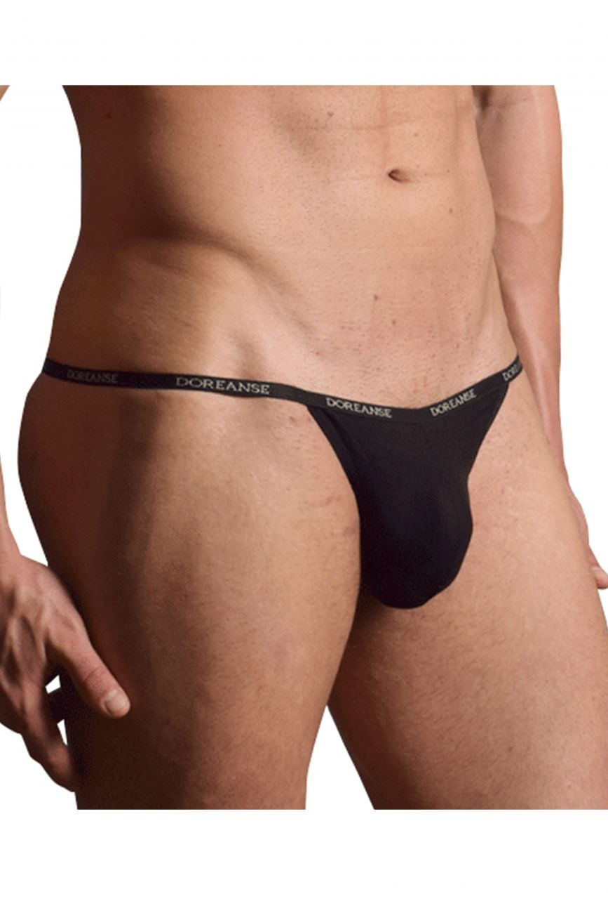 Doreanse 1330-BLK Ribbed Modal T-thong Color Black - DealByEthan.gay loves Doreanse