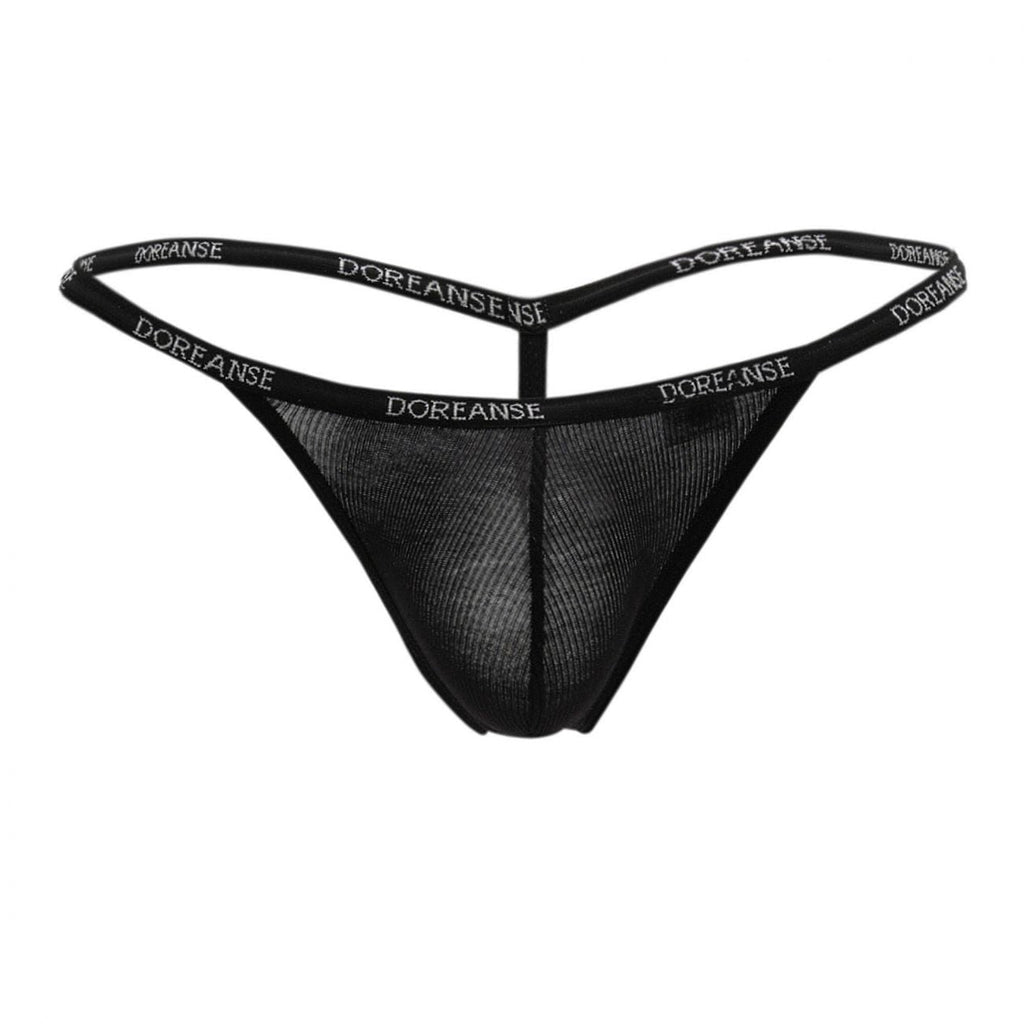 Doreanse 1330-BLK Ribbed Modal T-thong Color Black - DealByEthan.gay loves Doreanse