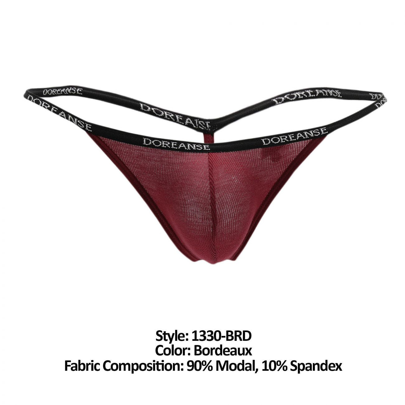 Doreanse 1330-BRD Ribbed Modal T-thong Color Bordeaux - DealByEthan.gay loves Doreanse
