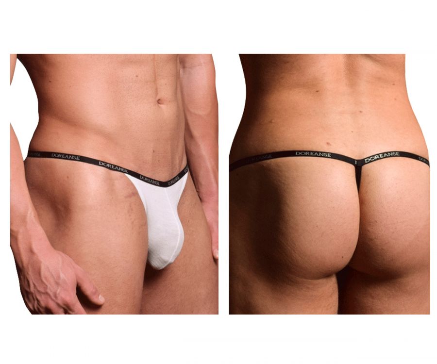 Doreanse 1330-WHT Ribbed Modal T-thong Color White - DealByEthan.gay loves Doreanse