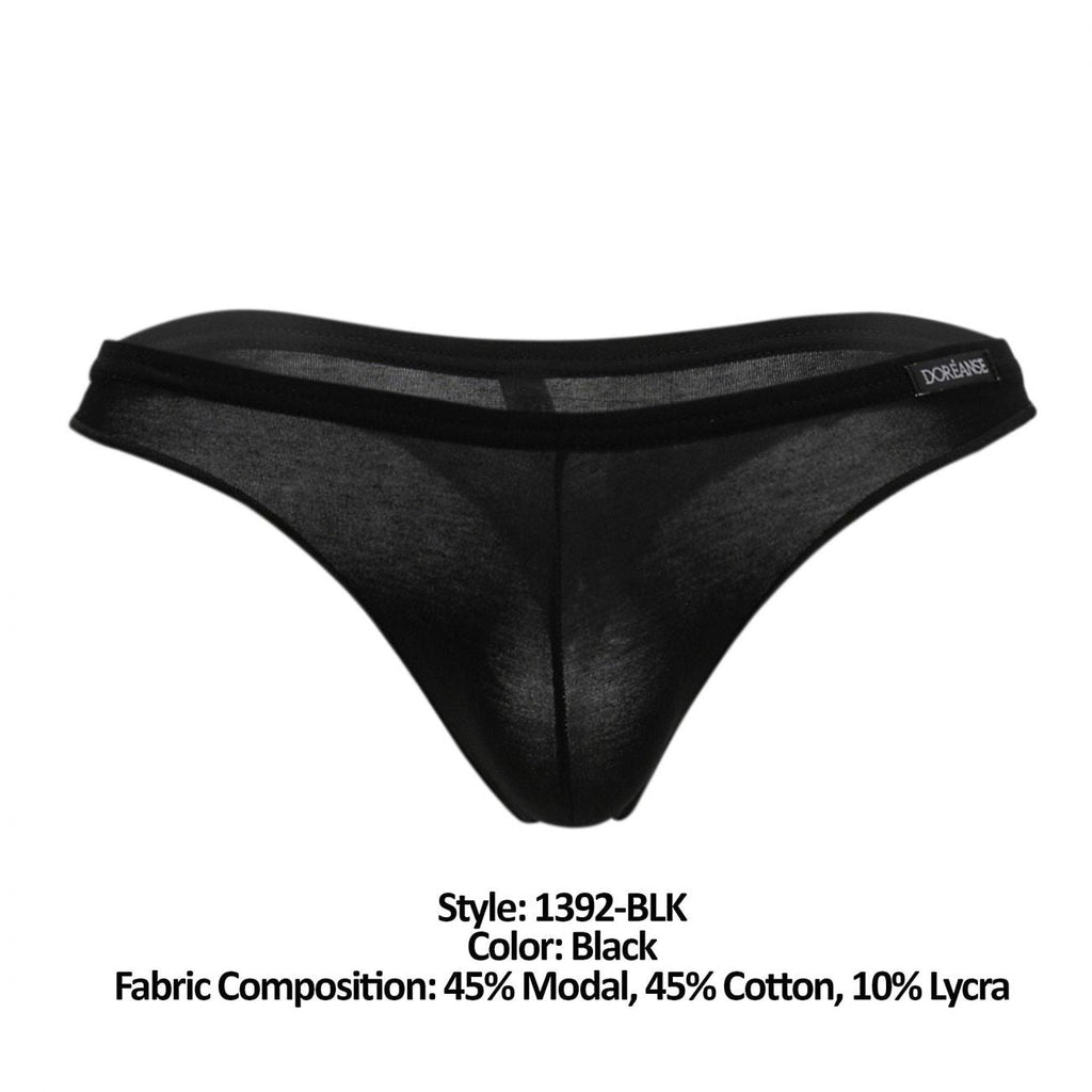 Doreanse 1392-BLK Euro Thong Color Black - DealByEthan.gay loves Doreanse