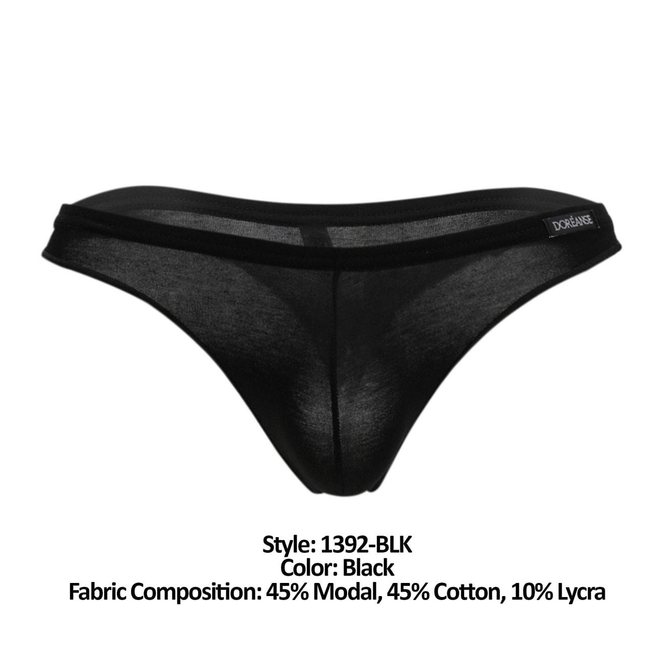 Doreanse 1392-BLK Euro Thong Color Black - DealByEthan.gay loves Doreanse