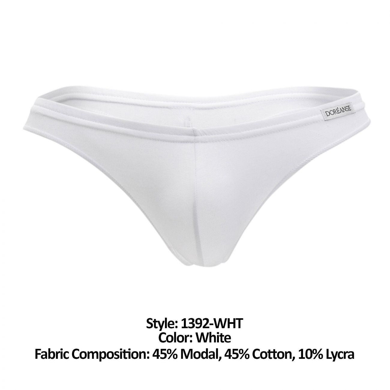Doreanse 1392-WHT Euro Thong Color White - DealByEthan.gay loves Doreanse