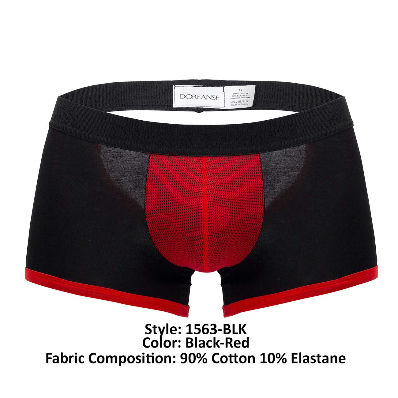 Doreanse 1563-BLK Teaser Boxer Briefs Color Black-Red - DealByEthan.gay loves Doreanse