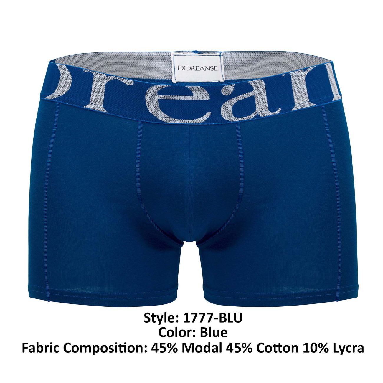 Doreanse 1777-BLU Label Boxer Briefs Color Blue - DealByEthan.gay loves Doreanse