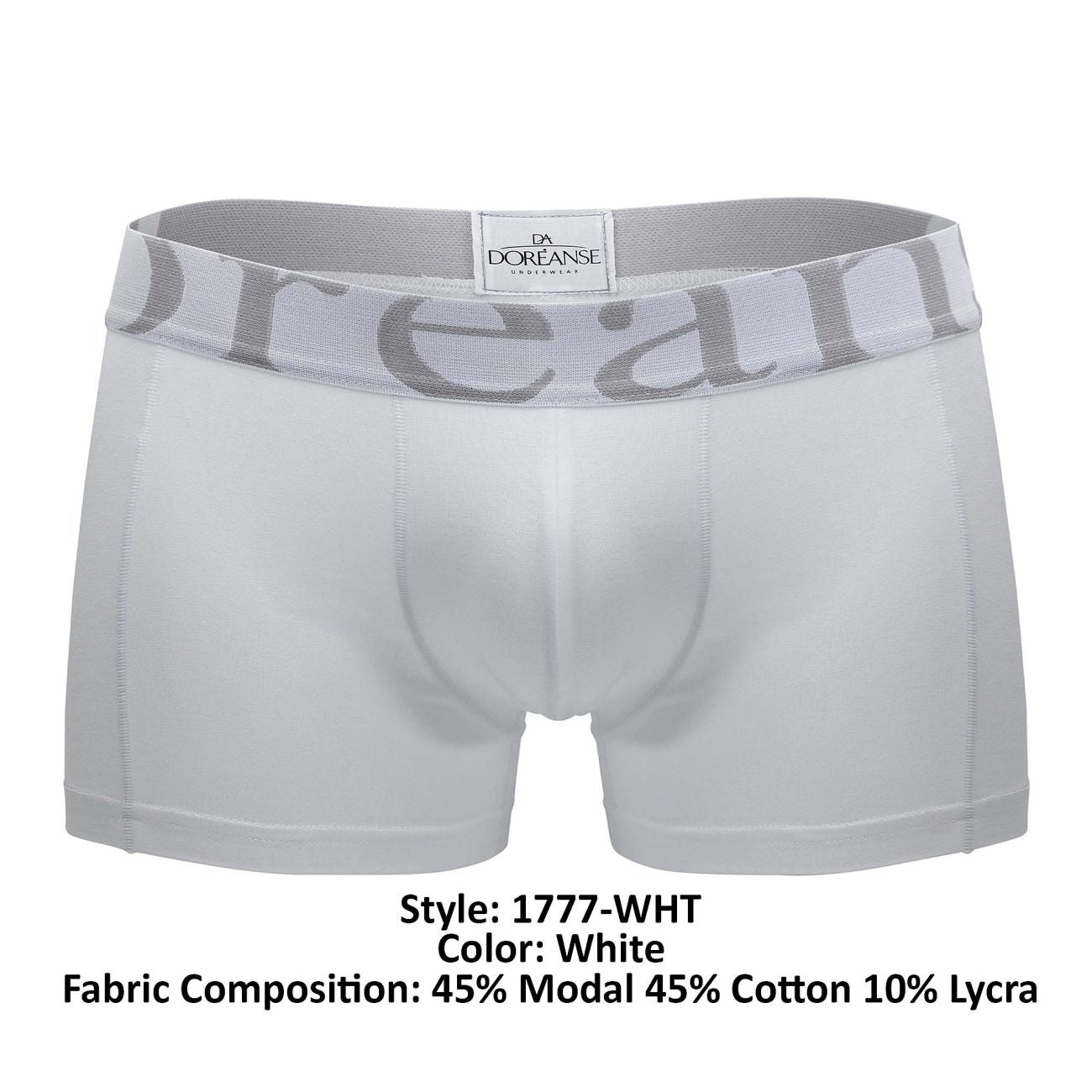 Doreanse 1777-WHT Label Boxer Briefs Color White - DealByEthan.gay loves Doreanse