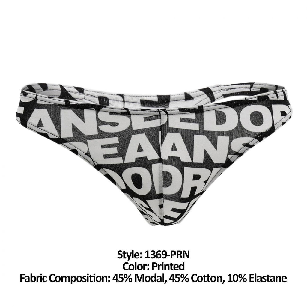 Doreanse 1369-PRN Tanga mit großem Logo, farbig bedruckt
