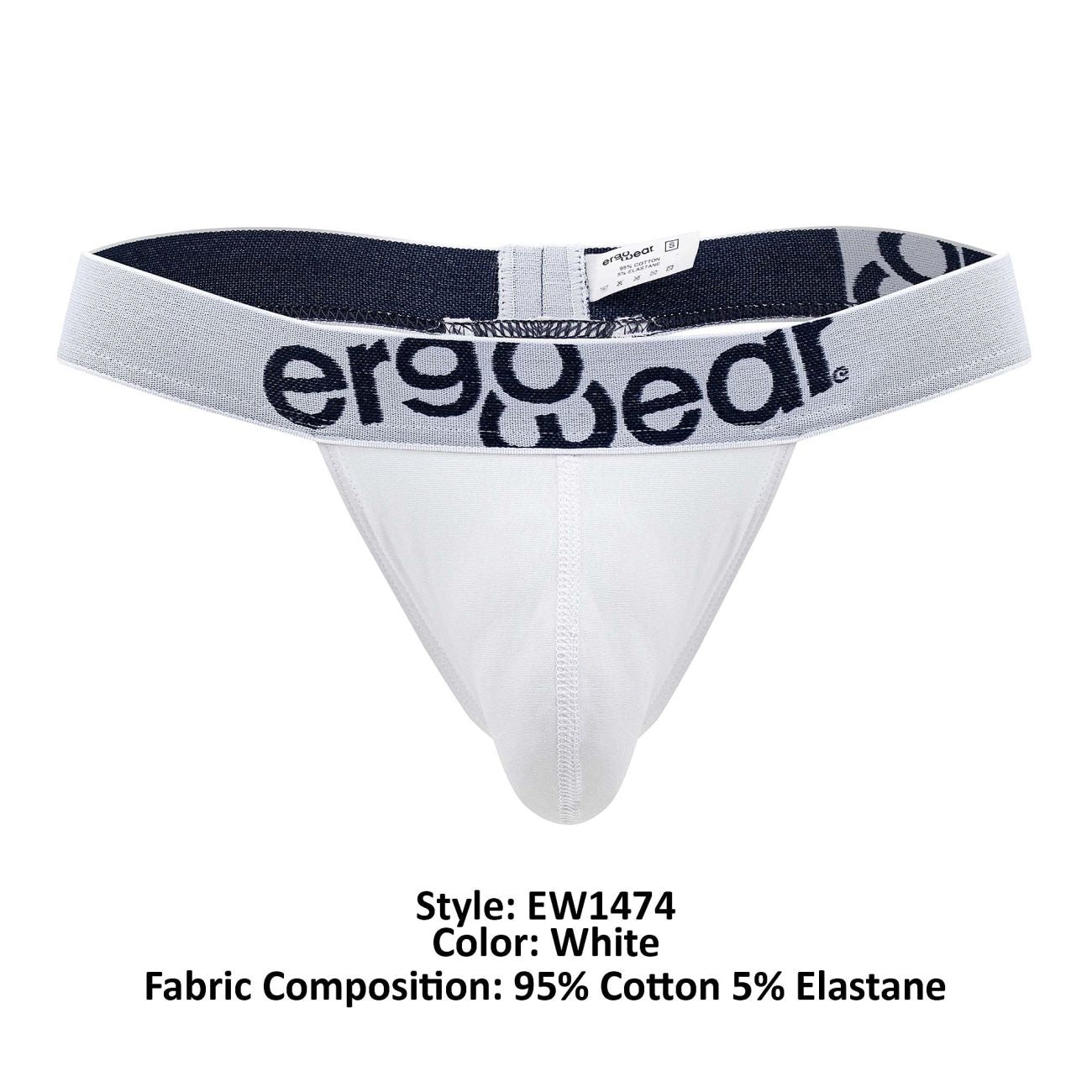 ErgoWear EW1474 MAX COTTON Thongs Color White - DealByEthan.gay loves ErgoWear