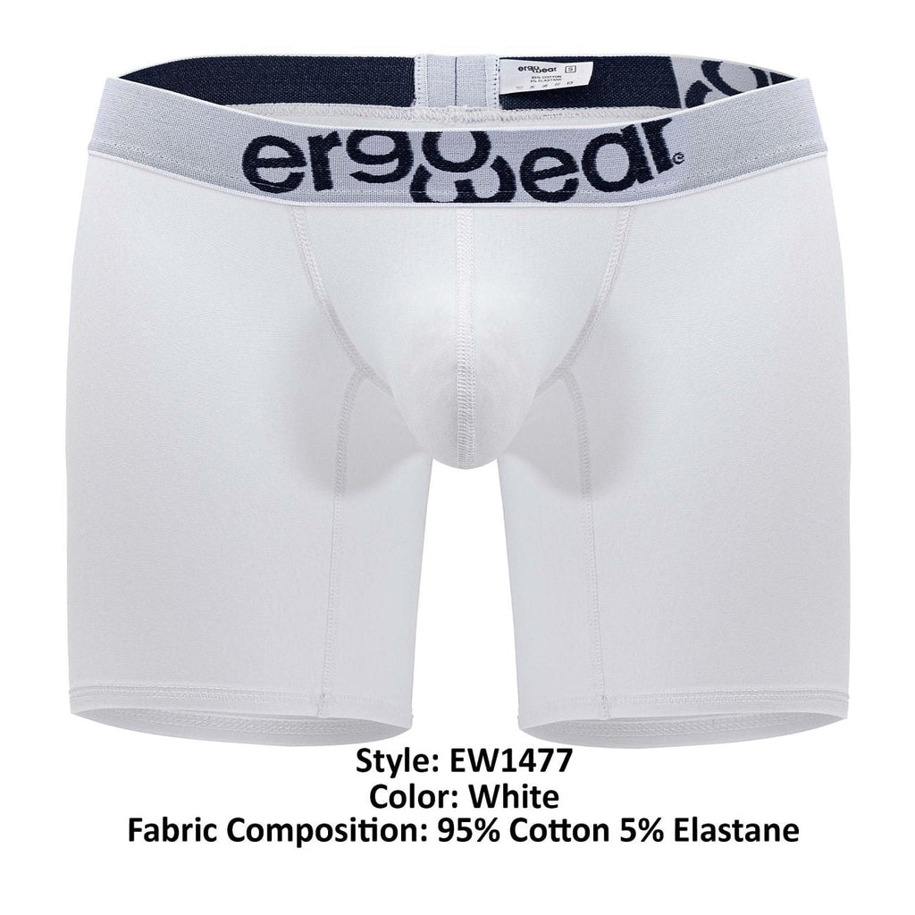 ErgoWear EW1477 MAX COTTON Boxer Briefs Color White - DealByEthan.gay loves ErgoWear