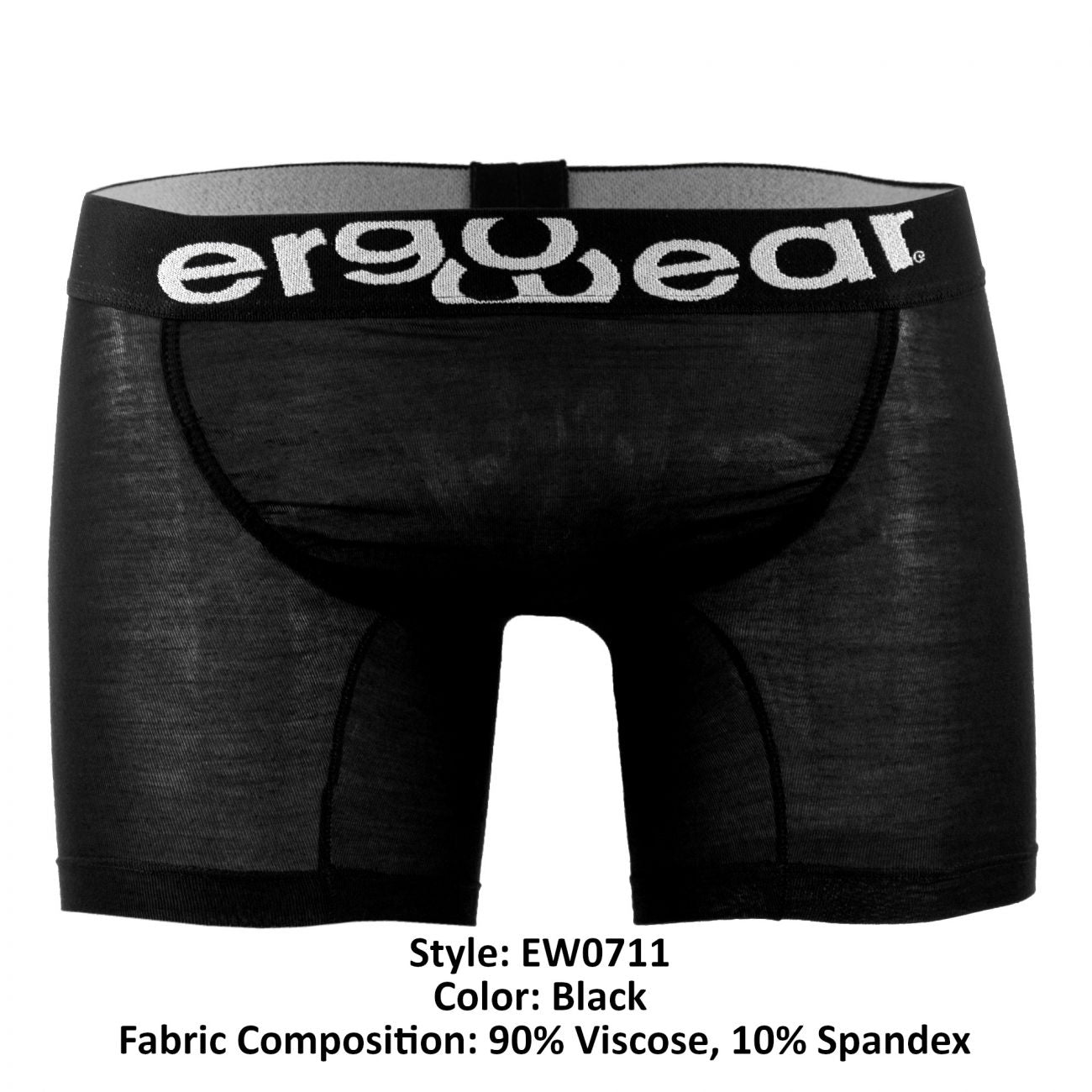 Calzoncillos bóxer largos ErgoWear EW0711 FEEL Modal Color Negro