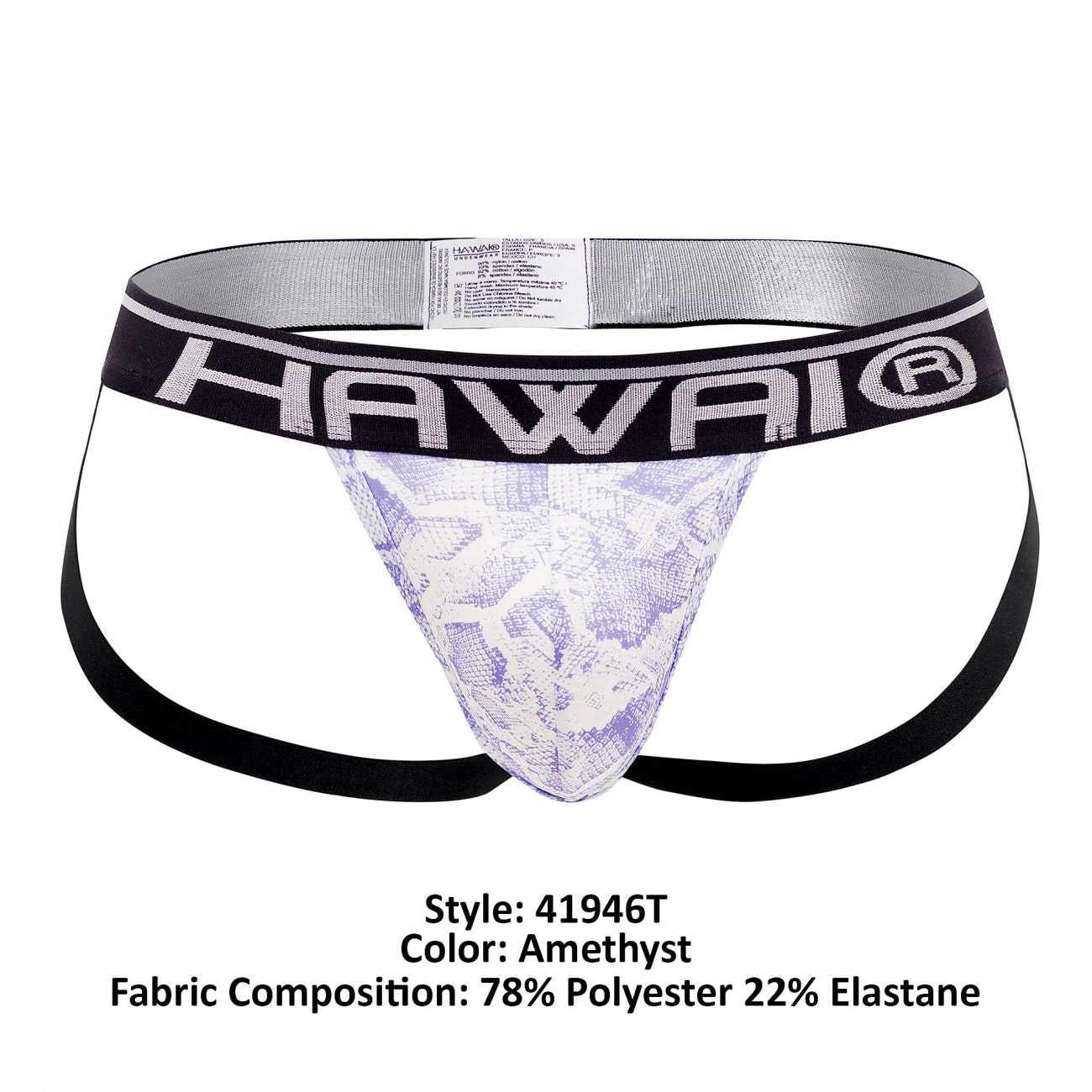 HAWAI 41946T Animal Print Athletic Jockstrap Farbe Amethyst