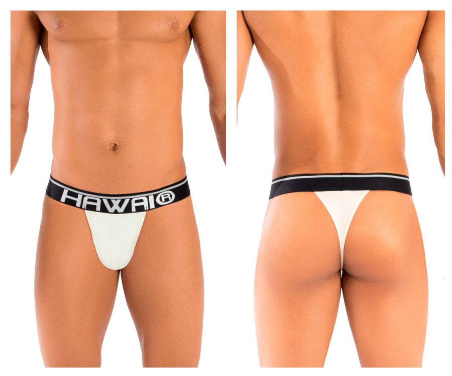 HAWAI 41947 Solide Herren Tangas Farbe Vanille