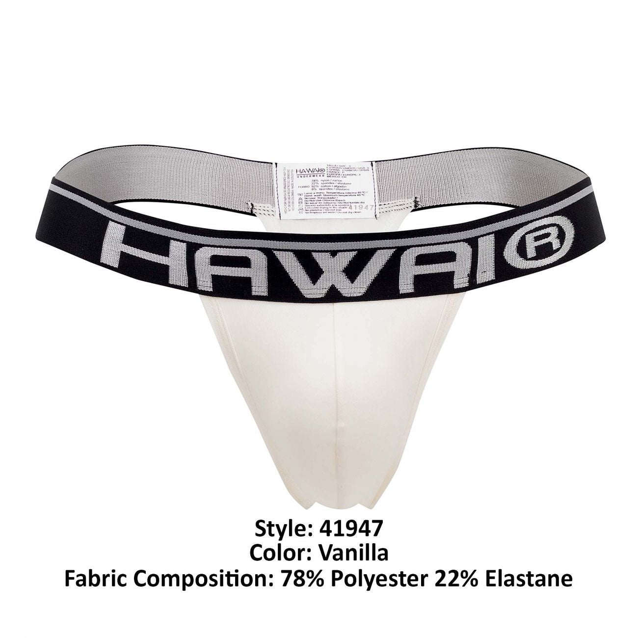 HAWAI 41947 Solide Herren Tangas Farbe Vanille