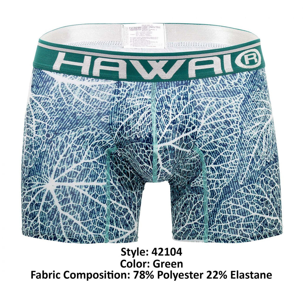 HAWAI 42104 Bedruckte Boxershorts Farbe Grün