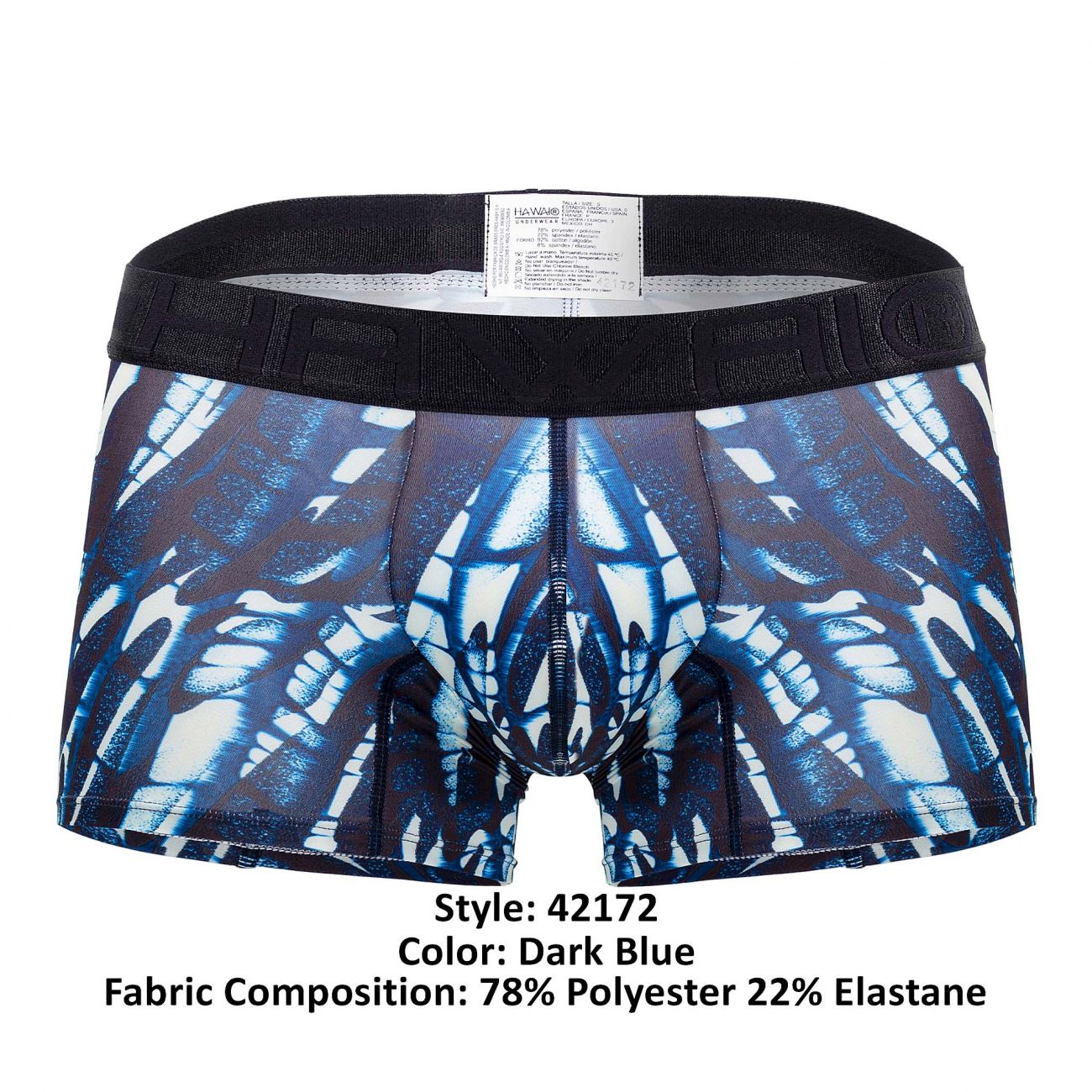 HAWAI 42172 Bedruckte Mikrofaser-Badehose Farbe Dunkelblau
