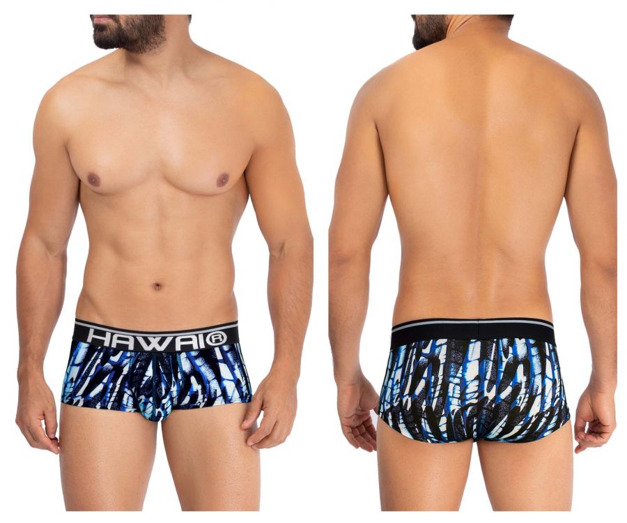 HAWAI 42182 Bedruckter Mikrofaser-Slip Farbe Dunkelblau