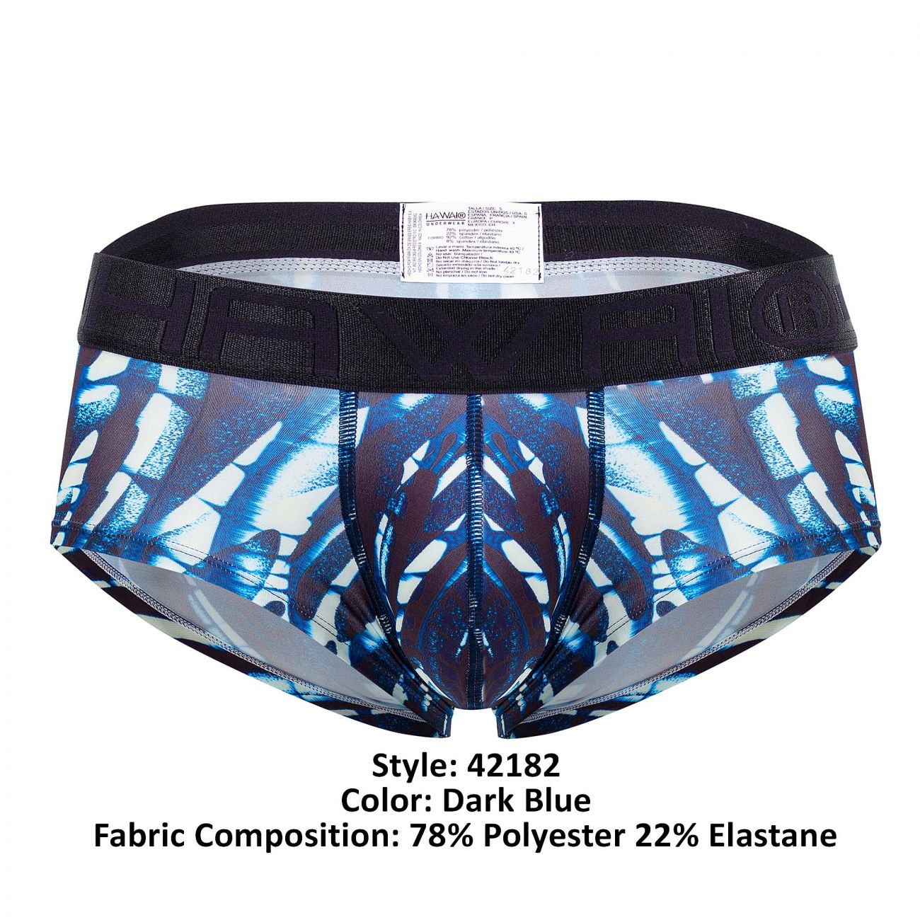 HAWAI 42182 Bedruckter Mikrofaser-Slip Farbe Dunkelblau