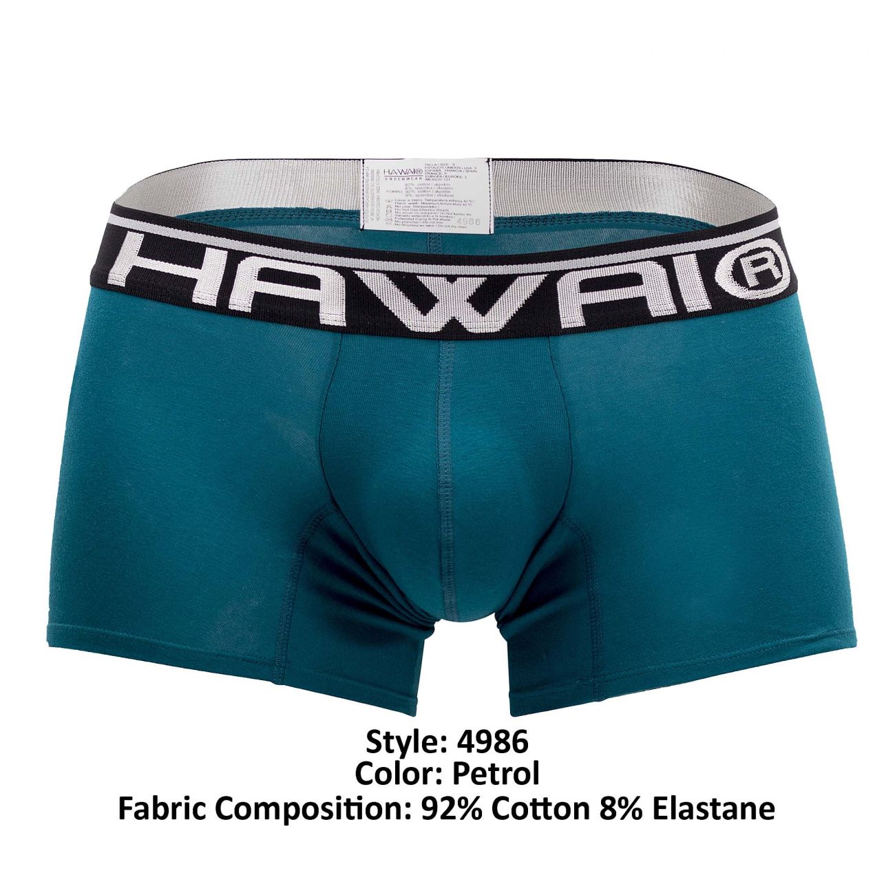 HAWAI 4986 Solid Athletic Trunks Farbe Petrol