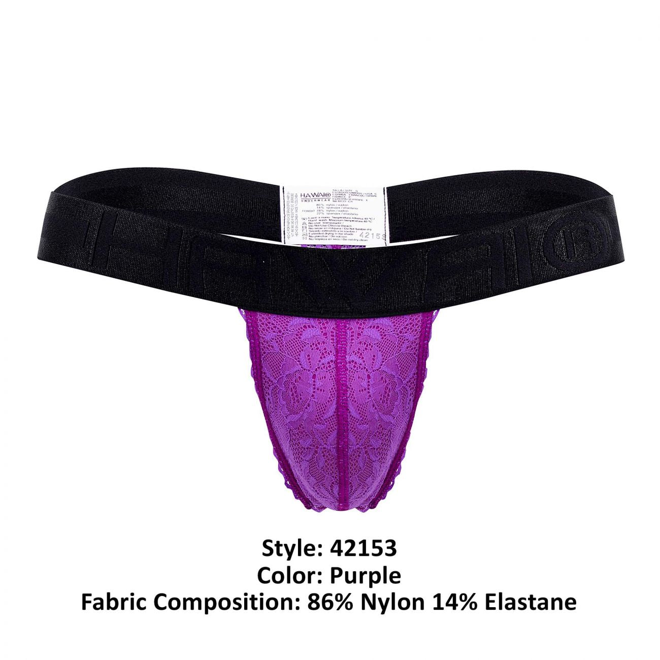 HAWAI 42153 Strings aus einfarbiger Spitze, Farbe Lila