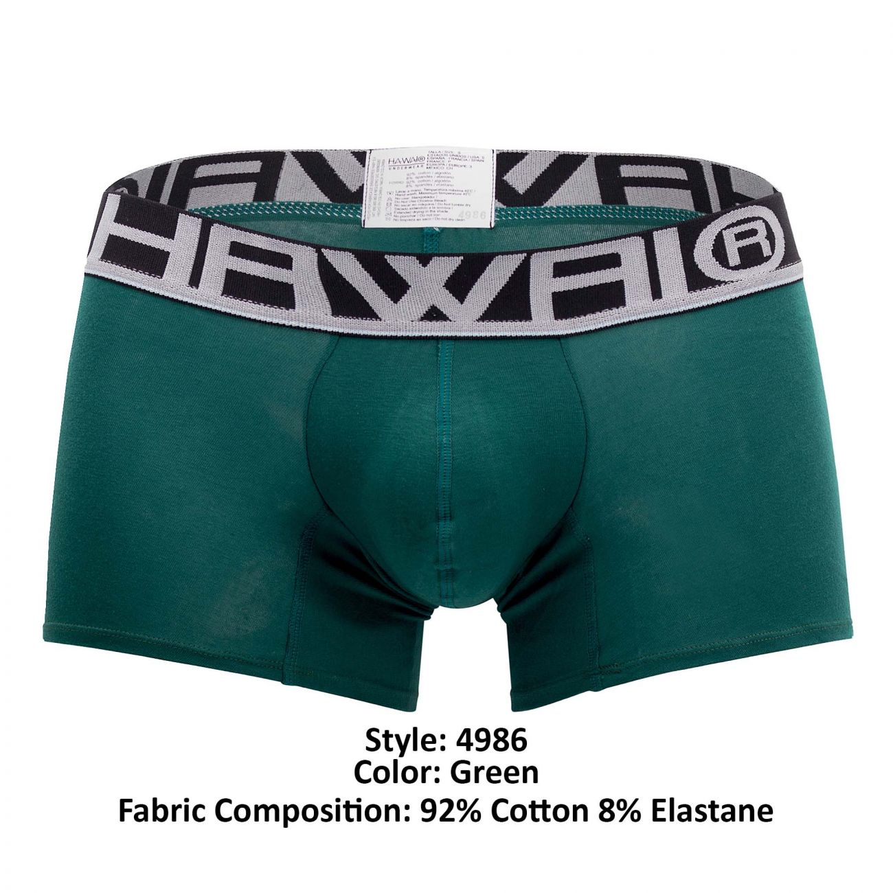 Bañador deportivo liso HAWAI 4986 de color verde