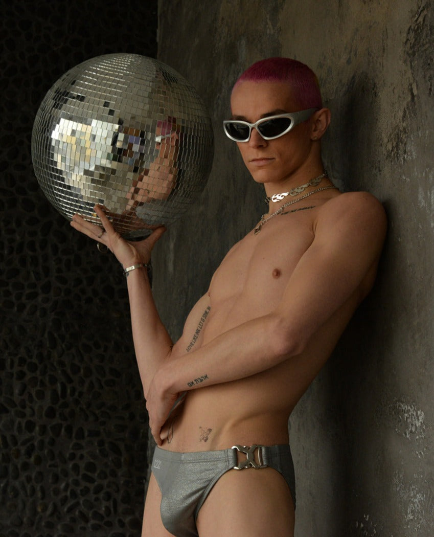 HEAVY METAL GLITTER SWIM BRIEF - DealByEthan.gay loves Chris Turk